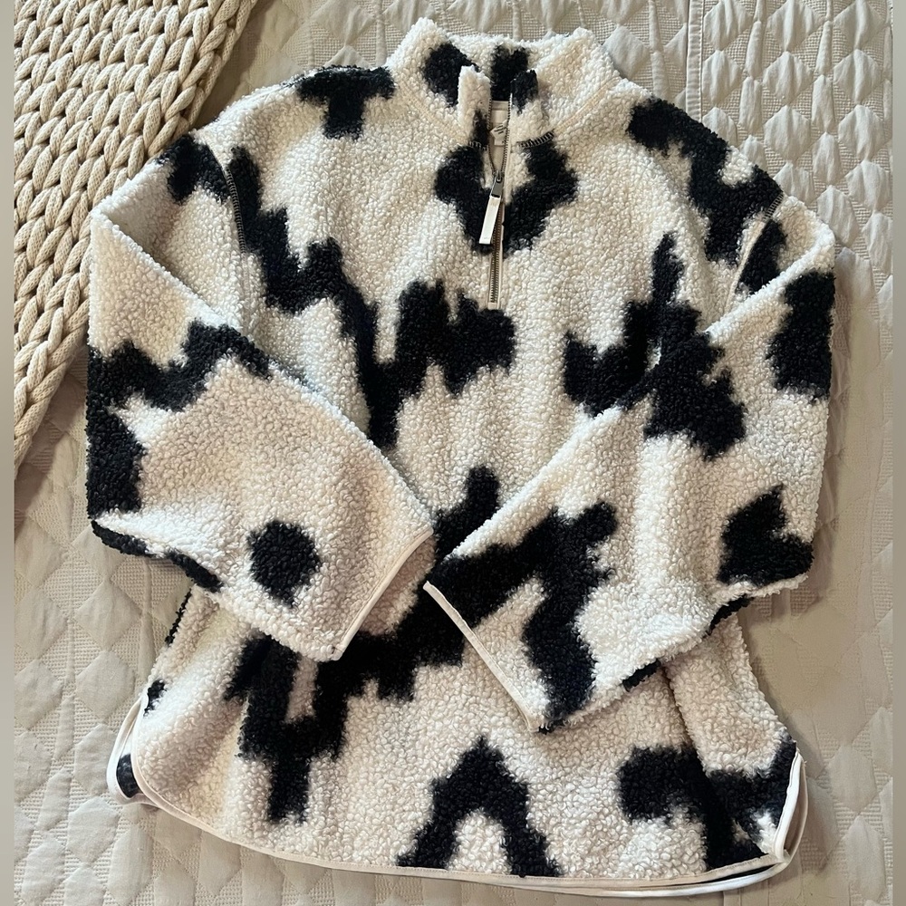 H&M | Pullover Quarter Zip Sherpa Sweater
